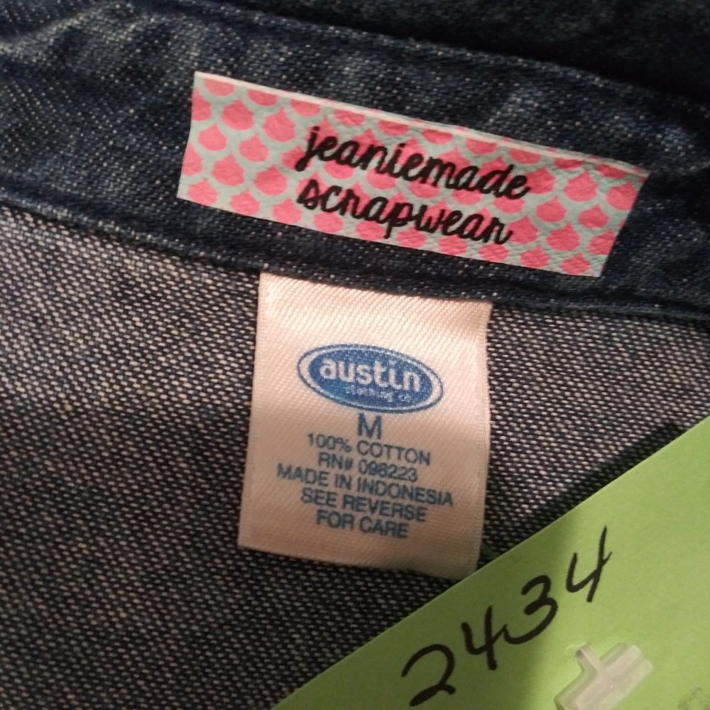 2434 Jeaniemade Size M Austin Treading Co. 100% Cotton Upcycled Long Duster - Picture 8 of 8